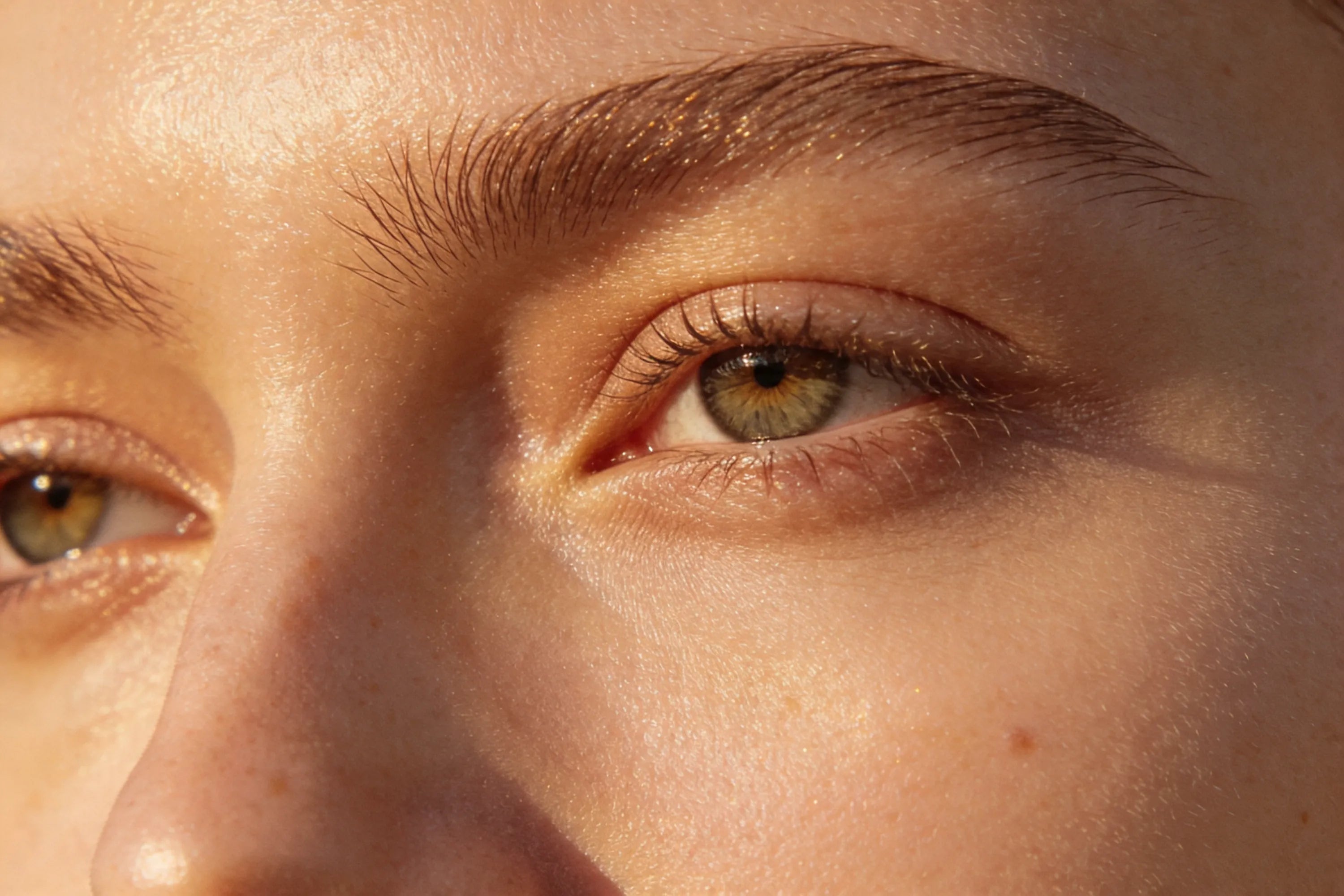 Close-up of healthy, radiant skin highlighting natural texture, glow and skin quality