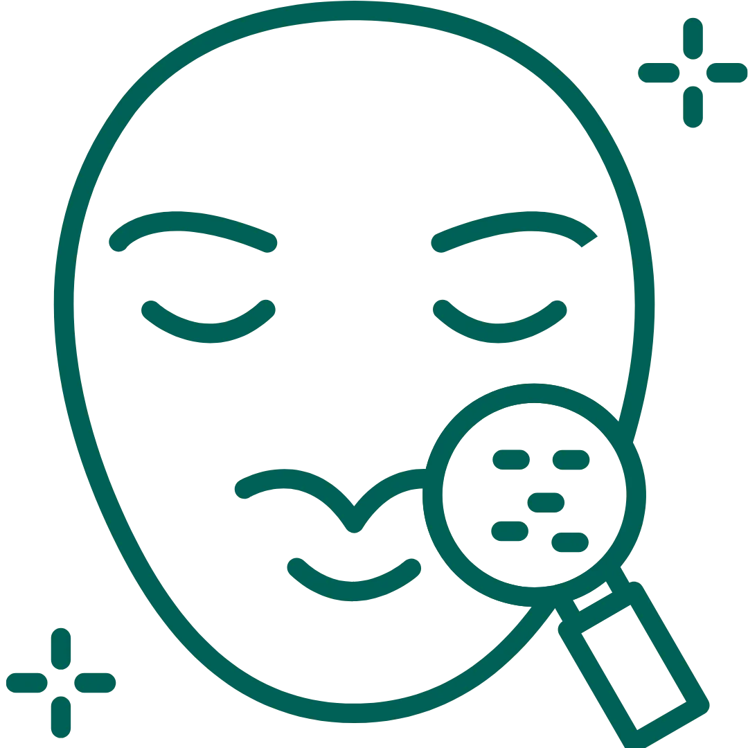 Skin analysis and measurable results icon